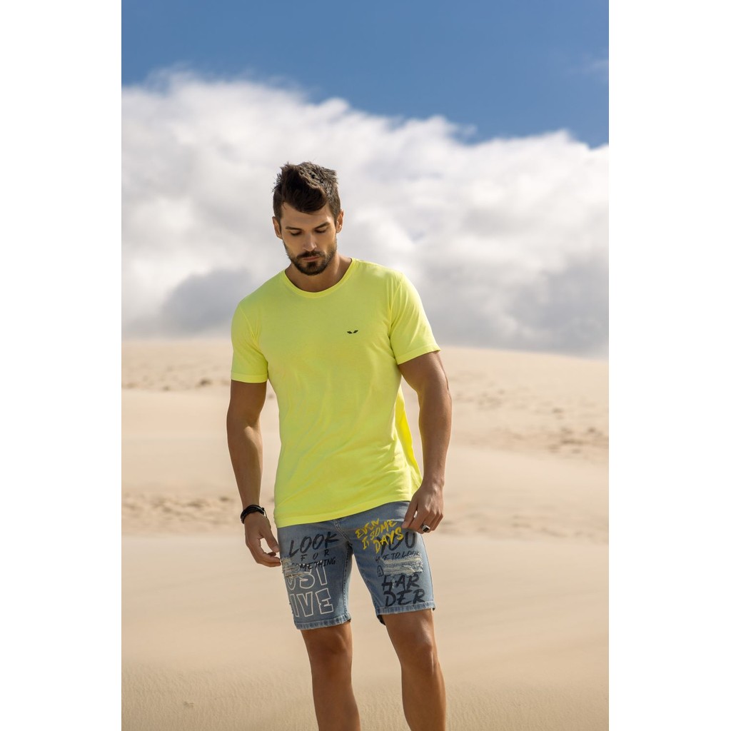 Bermuda Calção Masculino Jeans Slim Destroyed Trich – Estilosa, Rasgada, Confortável e Perfeita para o Dia a Dia e Passe