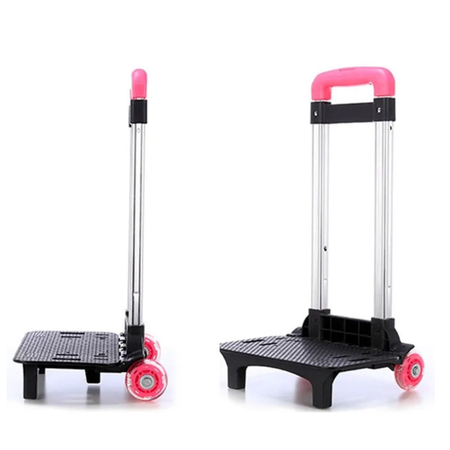 carrinho para mochila escolar com trava universal em aluminio e rodas de silicone
