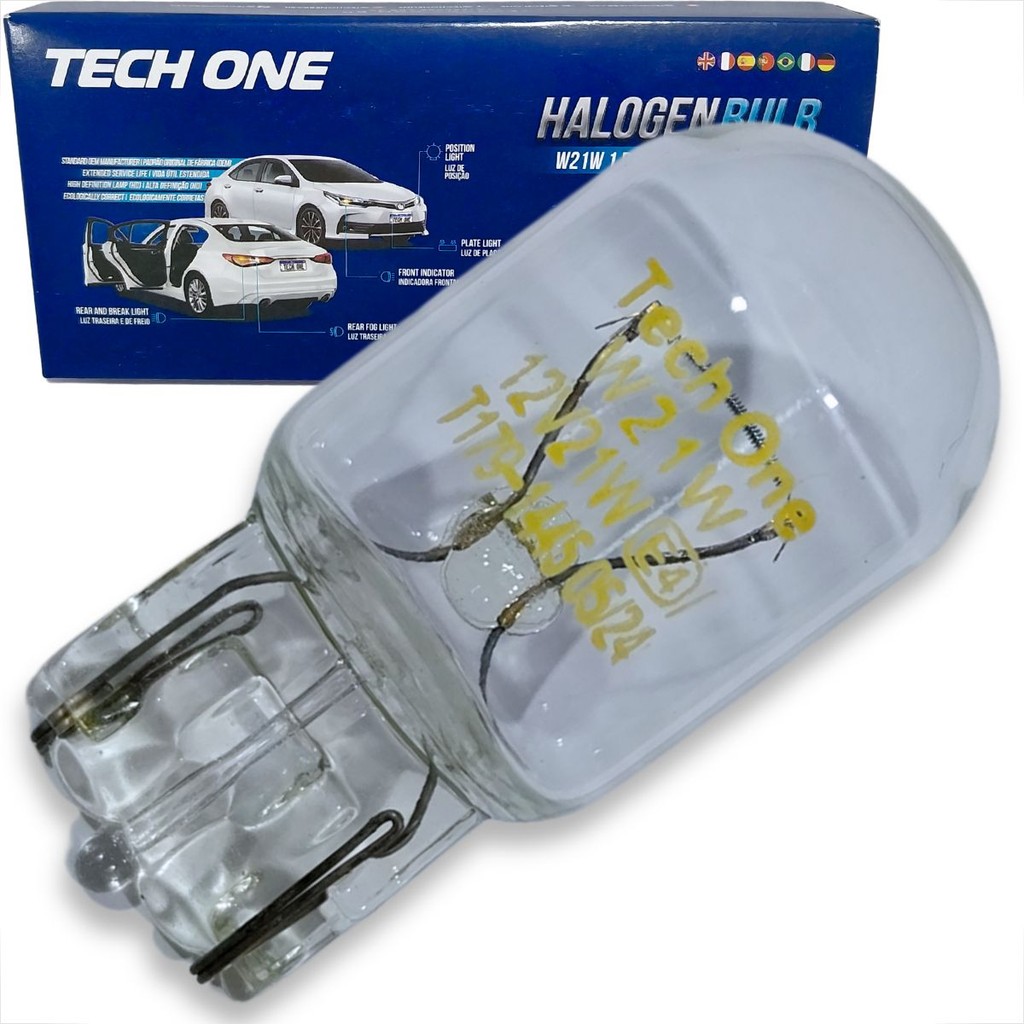 LAMPADA AUTOMOTIVA SUPER PINGÃO T20 1 POLO HALOGENA 12V 7440 W21W W3X16D