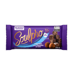 Cobertura Sabor Chocolate Proteico Ao Leite Zero Açúcar Soulpro 250g - Sem Glúten