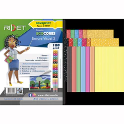 Bloco ecocores visual 2 180g 230x320mm 36 folhas 7 cores 010012 Novaprint / Ridet