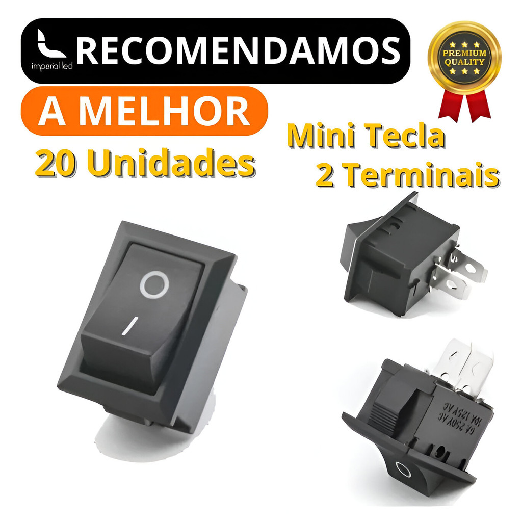 Botão Chaves Liga Desliga Tic Tac Preta Mini Tech One — imagem 2 de 2