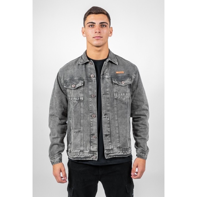 Jaqueta Jeans Masculina Nicoboco -  Com Bolso Frontal e Botão - Alta Qualidade em Oferta na Shopee