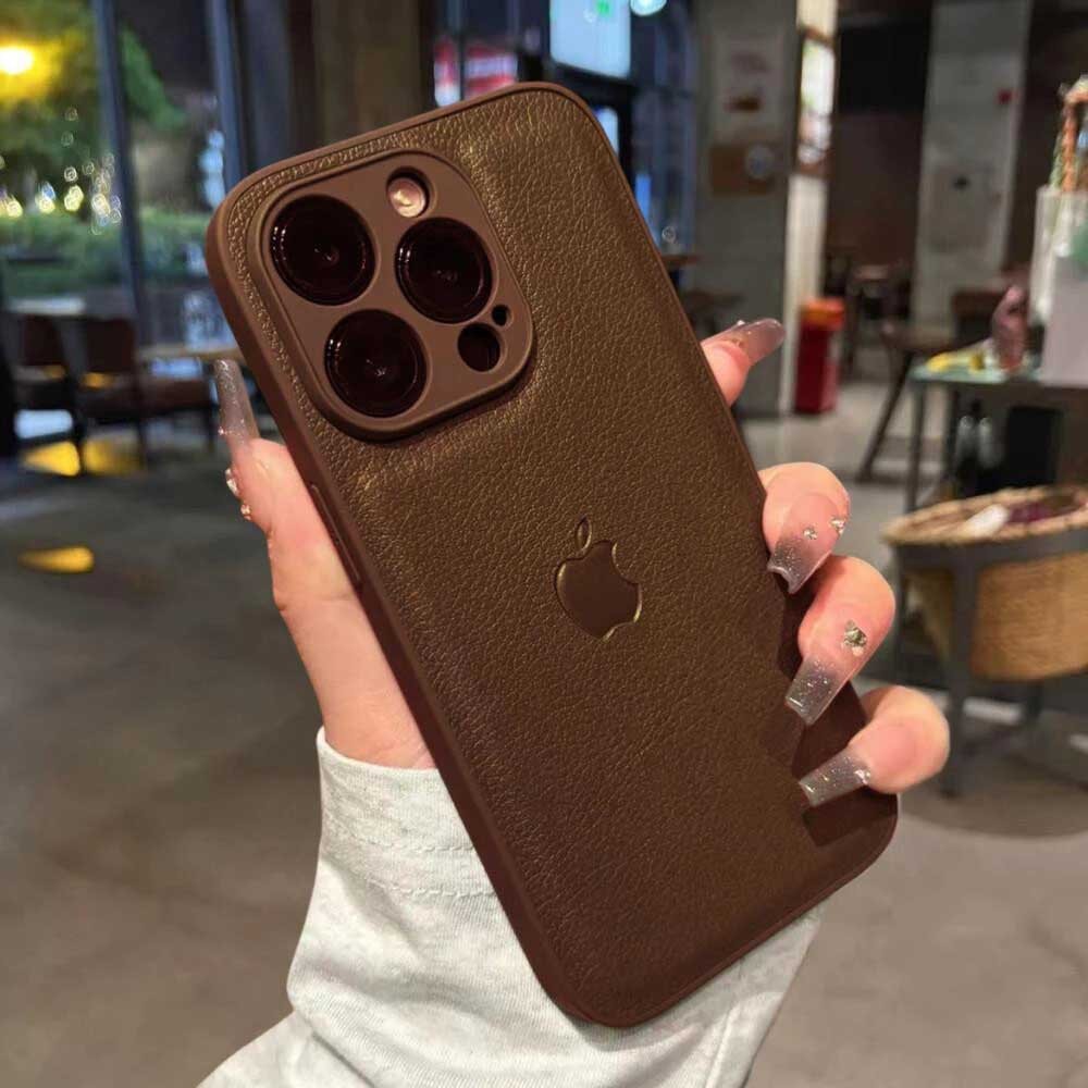 Textura De Couro De Luxo Caso À Prova De Choque Para iPhone 16 15 14 13 12 11 Pro Max Doce Cor Capa De Silicone Macio