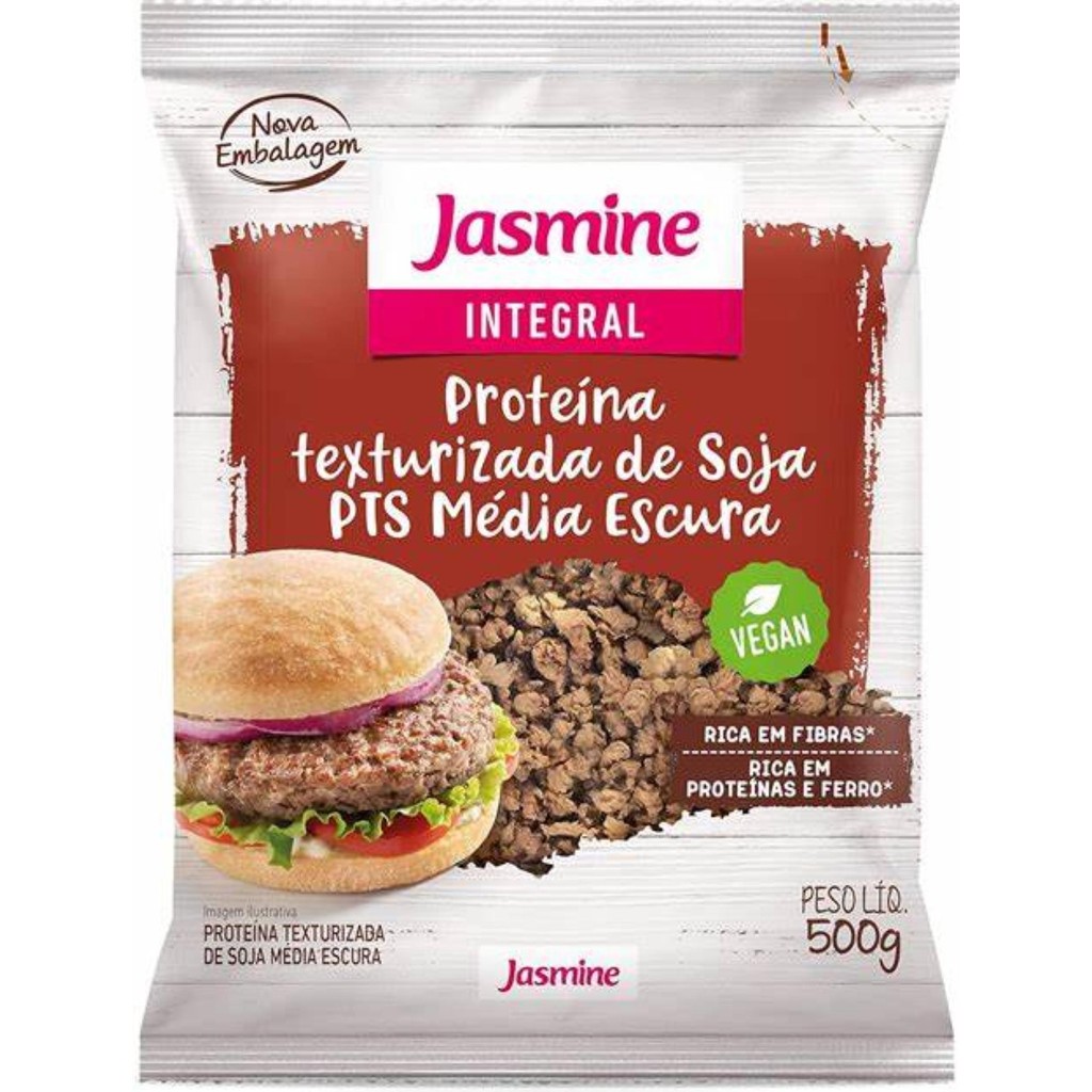 Jasmine Protéina Vegana Média Escura Integral 500G