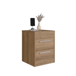 Mesa de Cabeceira com 2 Gavetas e Compartimento Oculto 40cm LK050 Mel - Art In Móveis