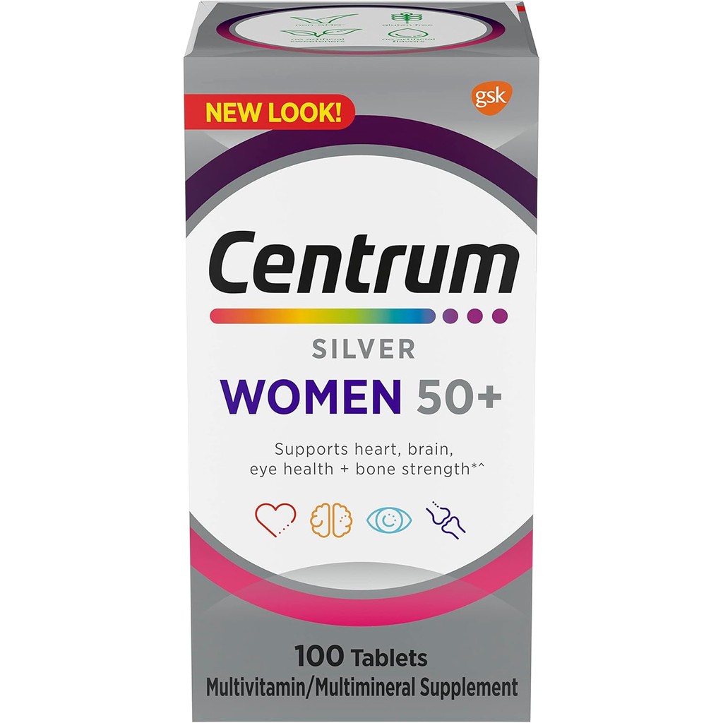 Suplemento Multivitaminico Centrum Silver Women Mulher 50+ 100 Tabletes - Centrum