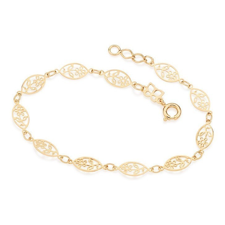 Pulseira Flor No Centro. Med 18/19 Cm Rommanel 551221 em Oferta na Shopee