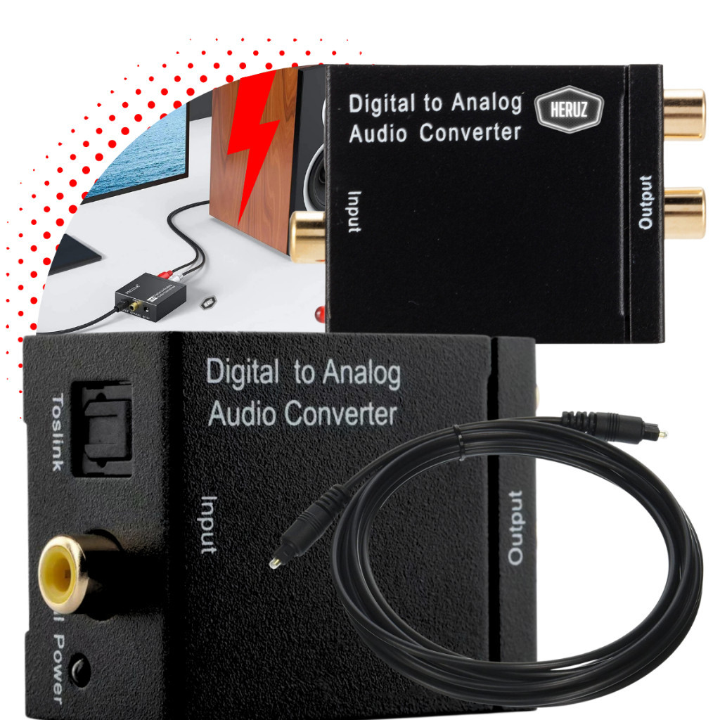 Conversor de Áudio Digital Óptico para Analógico RCA + Cabo Optico Original Oferta