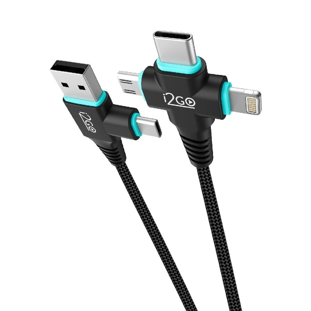Cabo ConnectMax 6 Em 1 i2GO 1,5m Preto em Oferta na Shopee