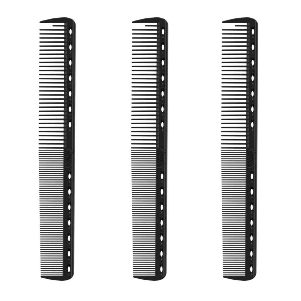 Kit 3 Pentes Profissional Carbono 180º C/ Separador De Mecha Preto