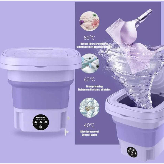 Imagem Mini máquina de lavar roupa  dobrável portátil moderna máquina de lavar automática