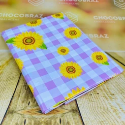 10~50 TOALHAS P/ FESTA JUNINA XADREZ GIRASSOL ROSA 78X78 INOVE (CHOCO)