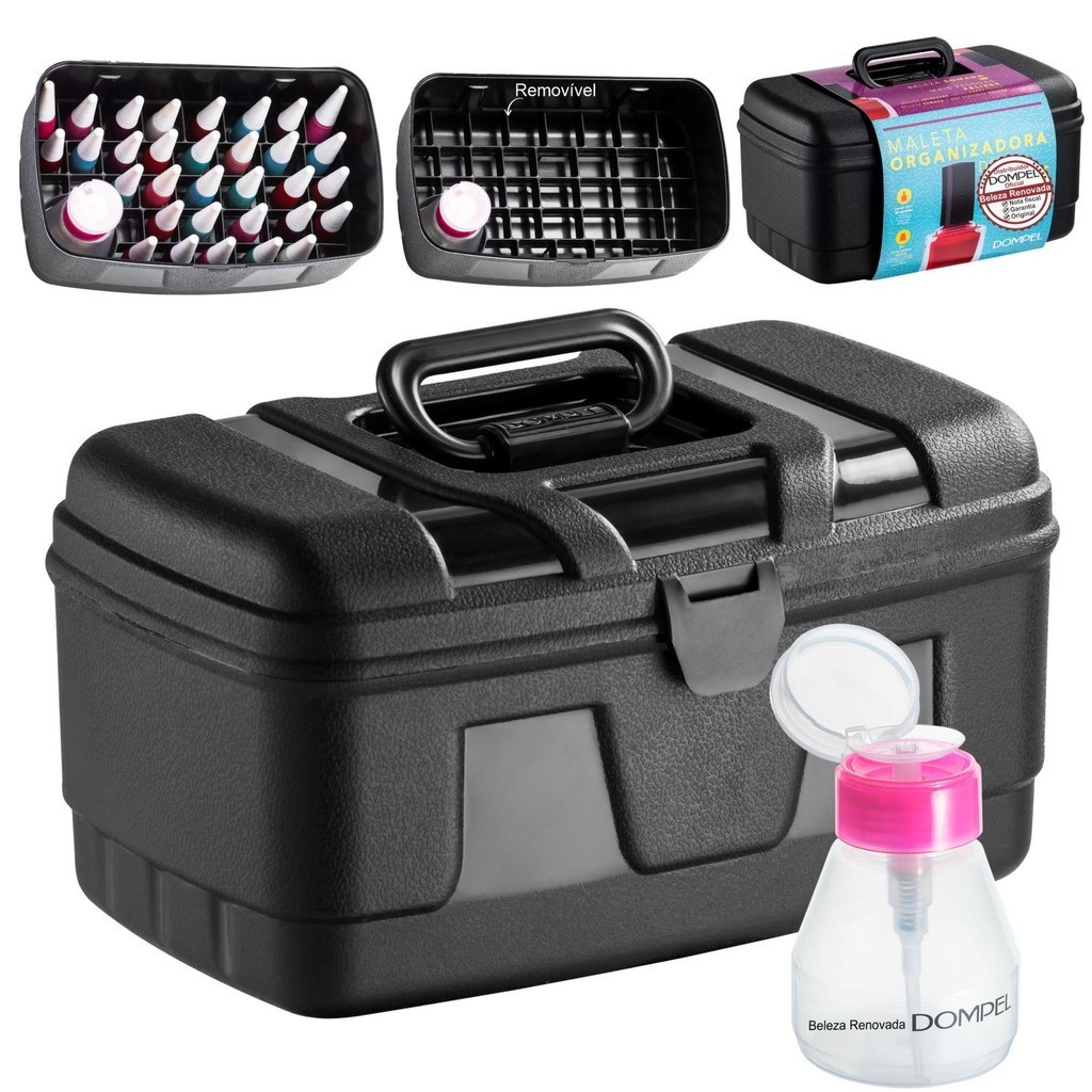 Maleta Organizadora De Esmaltes Manicure Gi - Preta em Oferta na Shopee
