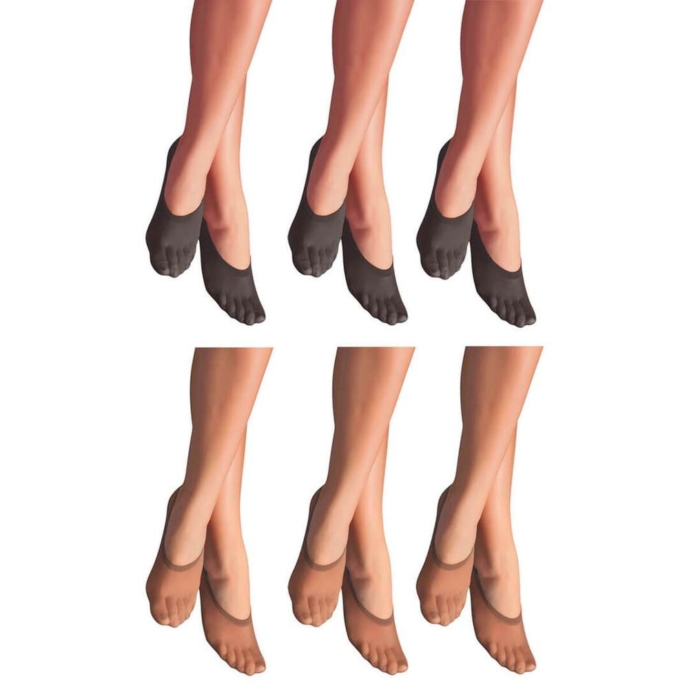 Kit Meia Feminina 6 Pares Sapatilha Fio 40 Invisível Microfibra Natural Cor da Pele Preta em Oferta na Shopee