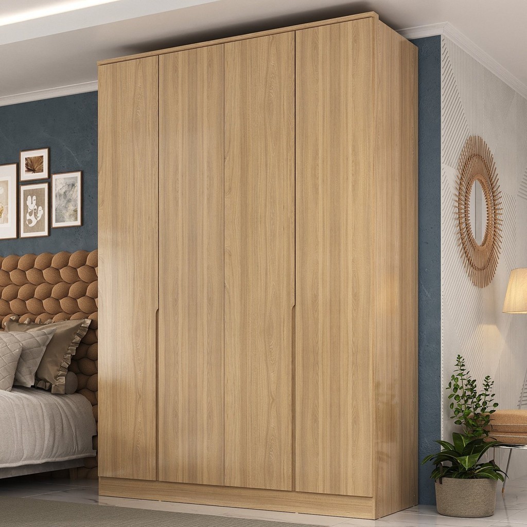 Guarda Roupa 4 Portas 2 Gavetas Logan Olmo Italiano - Home & Living