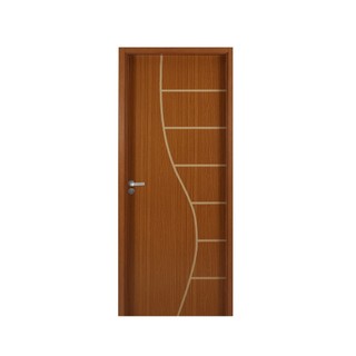Kit Porta de Madeira Decorada 215x74cm com Batente de MDF Ultra 10cm Cantareira MGM Mogno em Oferta na Shopee