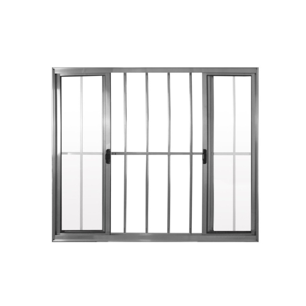 Janela de Alumínio de Correr 100x100cm 4 Folhas Grade Hale Esquadrias Prata em Oferta na Shopee