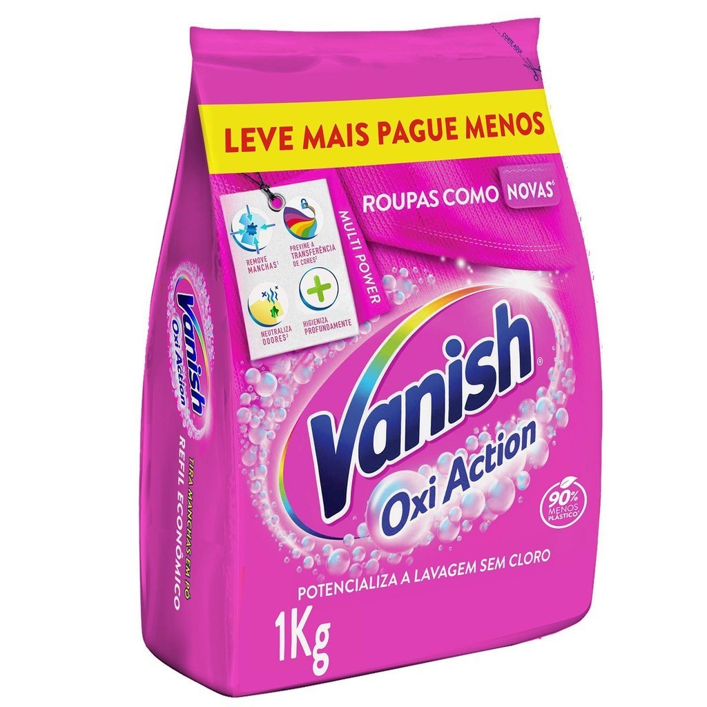 Kit com 3 Vanish Oxi Action Multi Power em Pó Refil 1Kg