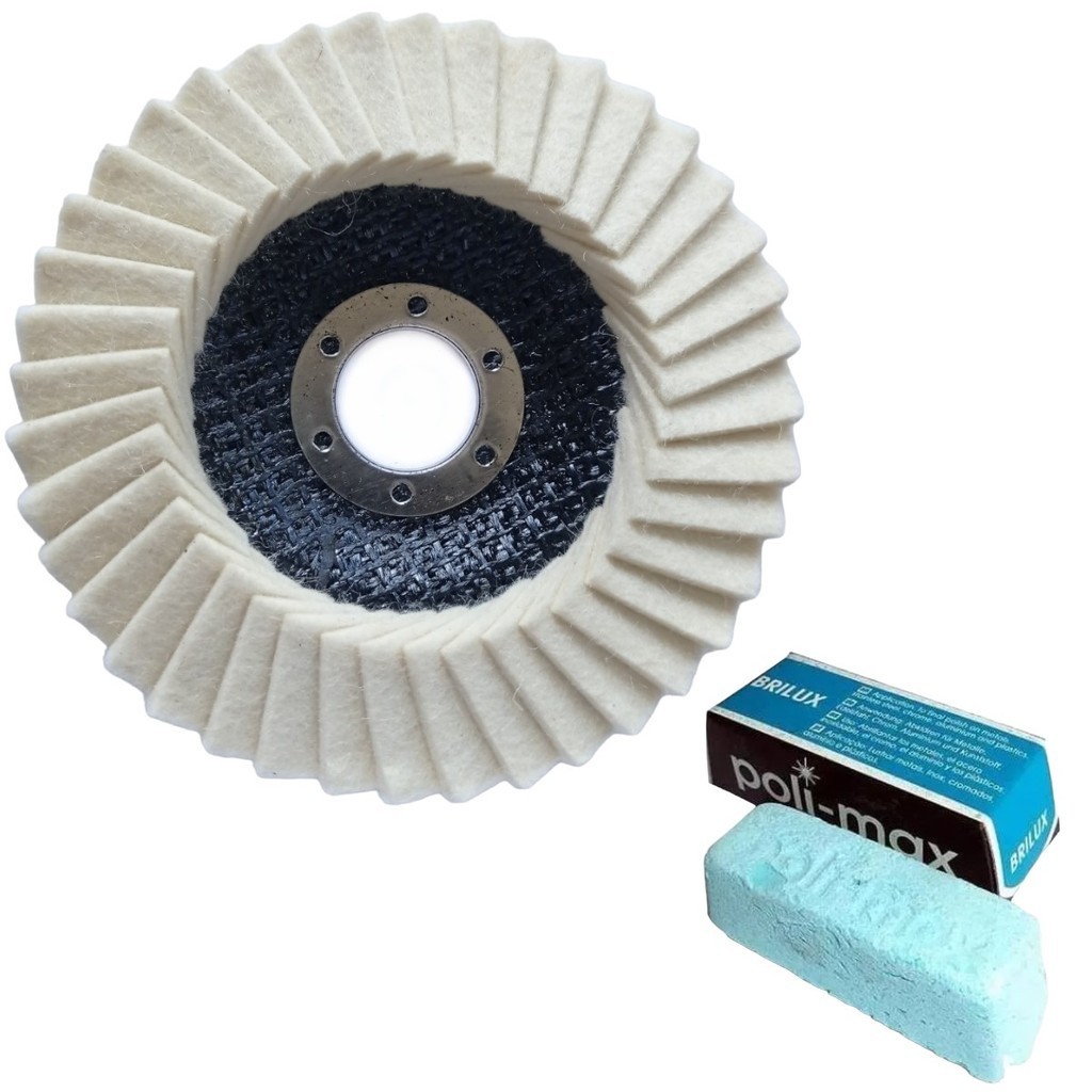 Kit Disco Flap Feltro Para Polimento Inox, Latão, Alumínio e Metais Ferrosos e não Ferrosos em Oferta na Shopee