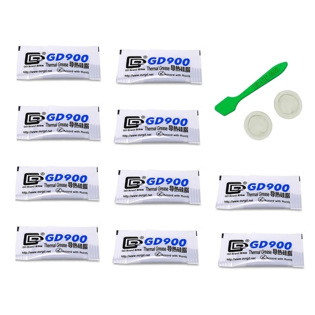 Kit 10 Pasta Térmica GD900 Original Atuação Máxima 4.8 W/mk 0,5g Gpu Pc Processador Consoles