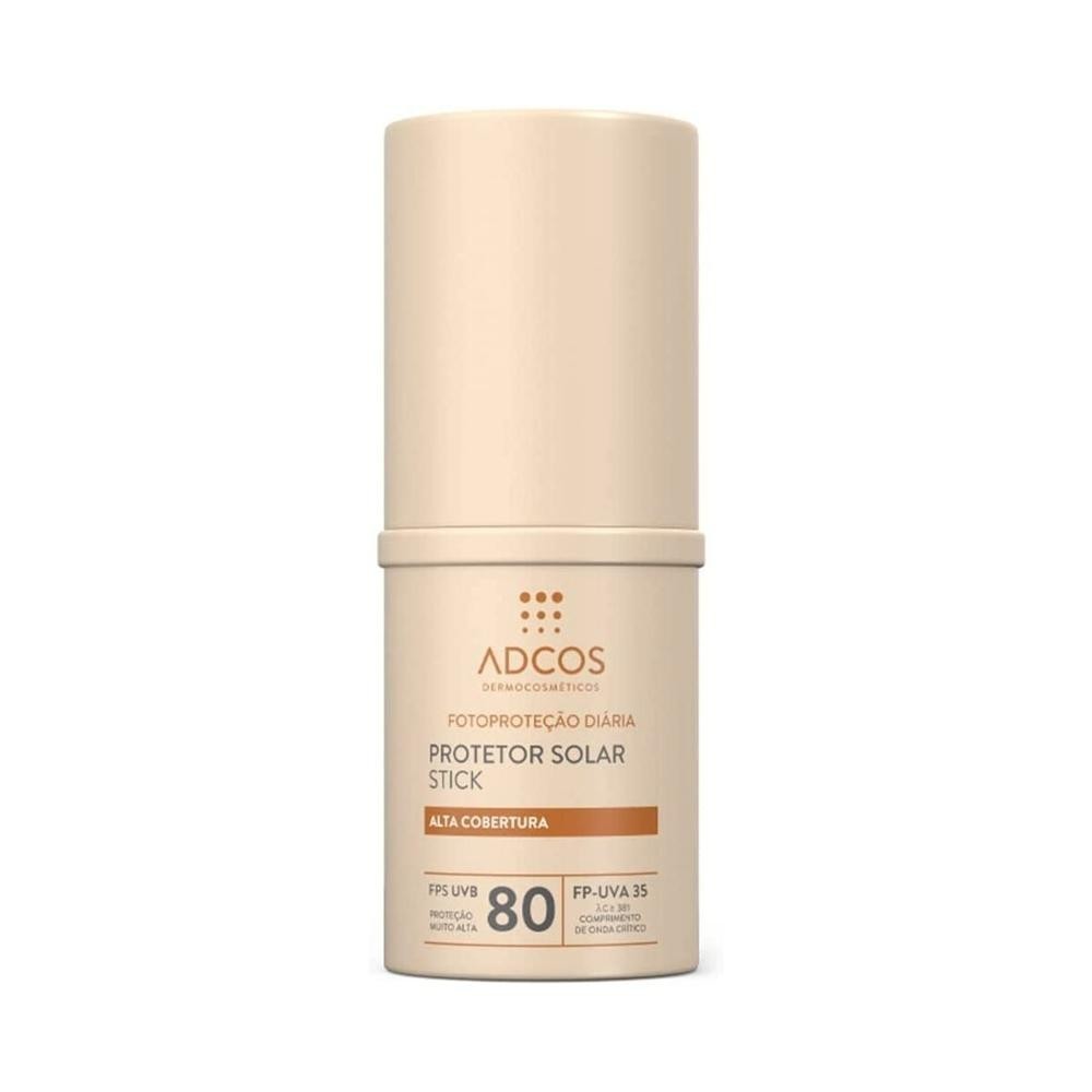 Protetor Solar Facial Adcos Stick Alta Cobertura FPS80 Beige 17g