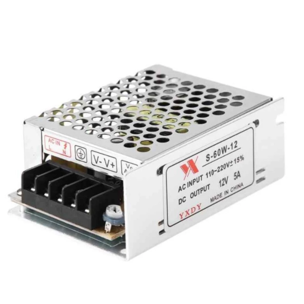 Fonte Chaveada 12v 5a 60w Camera Fita Led Som Bivolt Colmeia