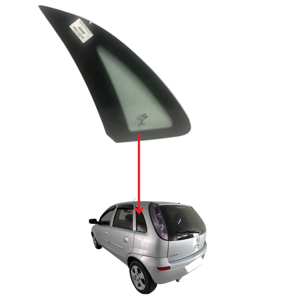 Vidro Lateral Fixo Corsa Hatch 2002 a 2012 Lado Esquerdo