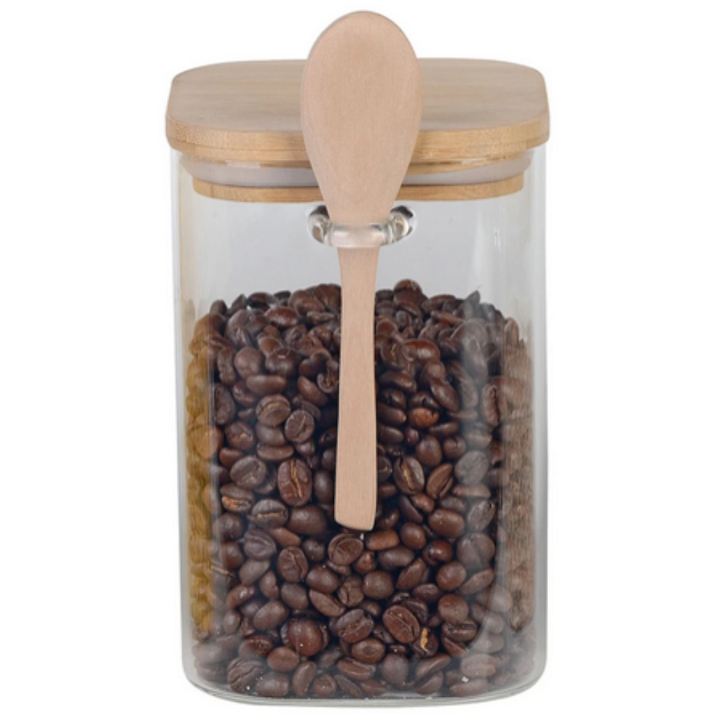 Porta Mantimento em Vidro Borossilicato com Tampa e Colher em Bambu 1,1 Litros Dynasty Full Fit