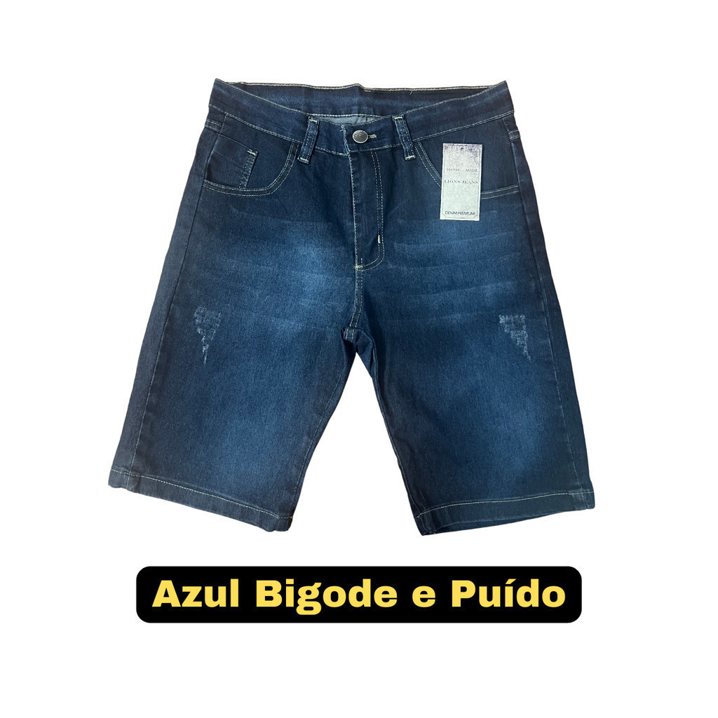 Bermuda Masculina Jeans Estilo Causal Conforto Short Masculino em Oferta na Shopee