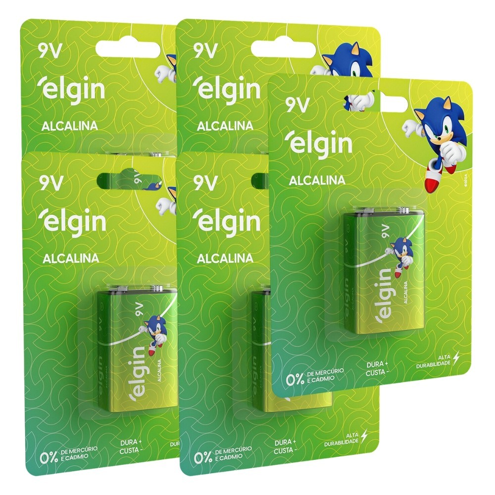 5 Baterias Pilha Alcalina 9v Sensor Brinquedo Rádio Elgin em Oferta na Shopee