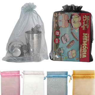 Kit 25 Sacos Organza Grande 30x40 Cores Saquinho Tule Voil Embalagem Roupa Sapato Tecido Festa em Oferta na Shopee