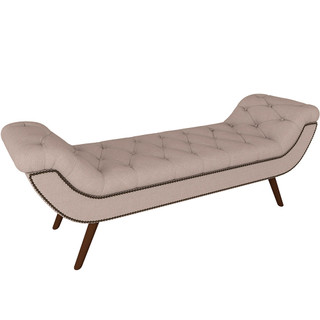 Puff Recamier Decorativo com Tachas 160 cm Santorini P05 Linho Bege - Lyam Decor em Oferta na Shopee