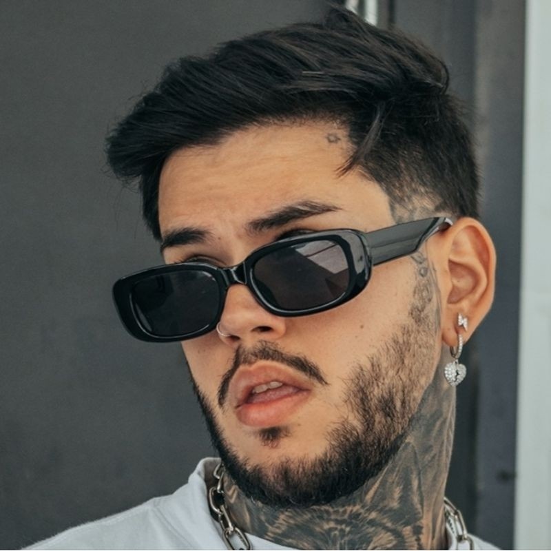 Óculos De Sol Retangular Feminino masculino Retro Vintage Unissex preto vermelho tendencia moda 2026 em Oferta na Shopee