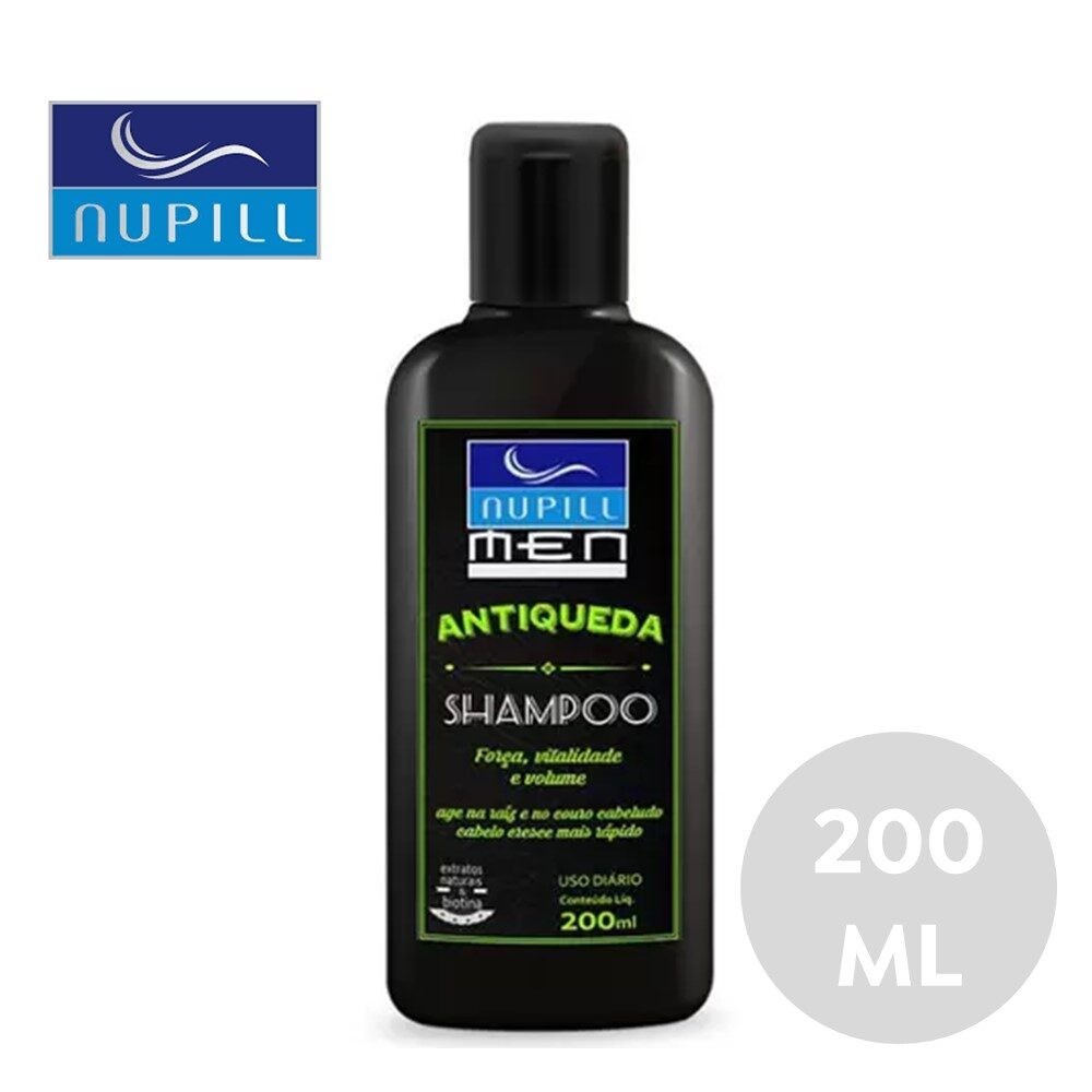 Kit 2 Shampoo Antiqueda Masculino Nupill Força Vitalidade e Volume 200ml