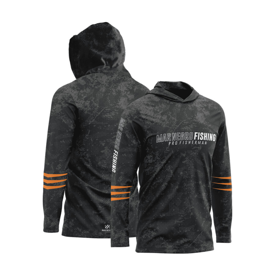 Camiseta Mar Negro Sublimada Capuz Masculino Estonada Preta