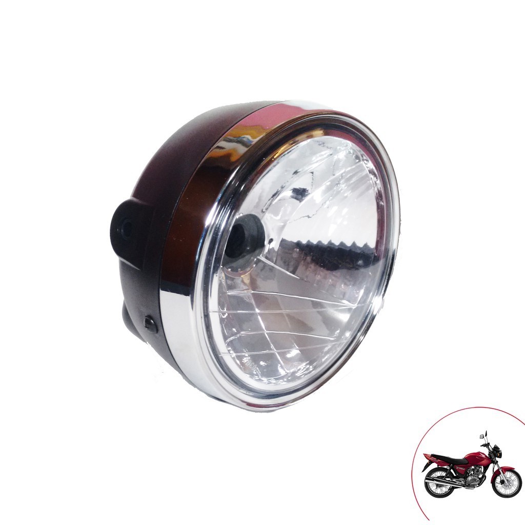Farol Completo Aro Cromado Honda Cg 125 150 Fan Titan Sport Todos os Anos e Modelos em Oferta na Shopee