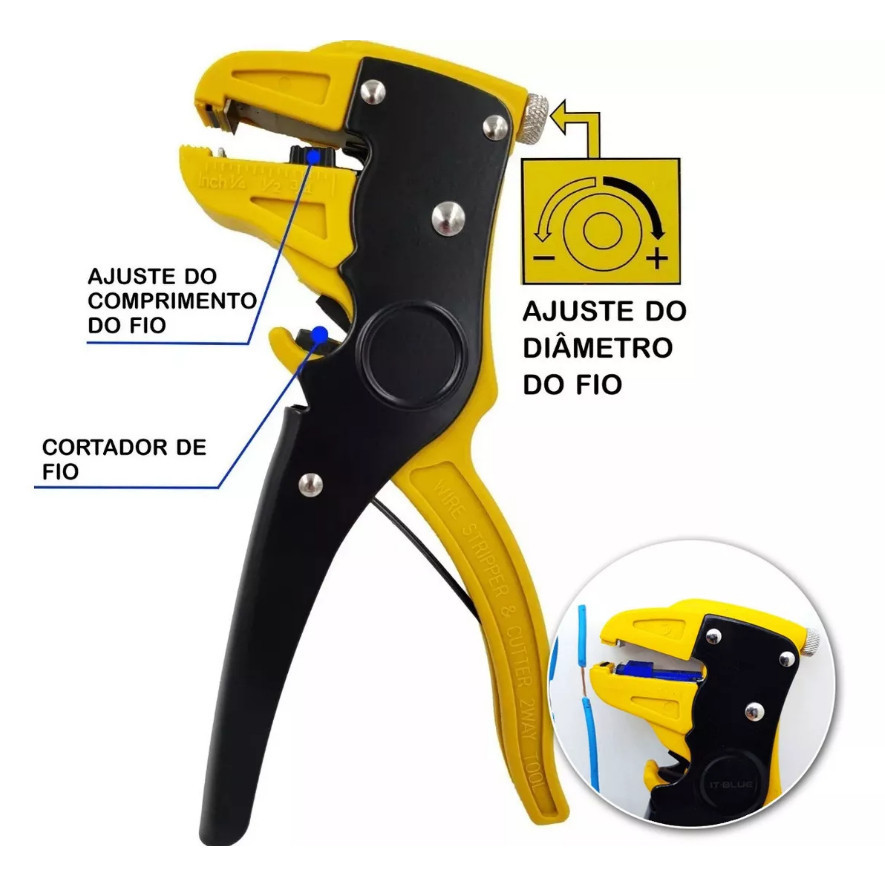 Alicate 2 Em 1 Decapador Corta Descasca Fio Cabo Profissiona em Oferta na Shopee