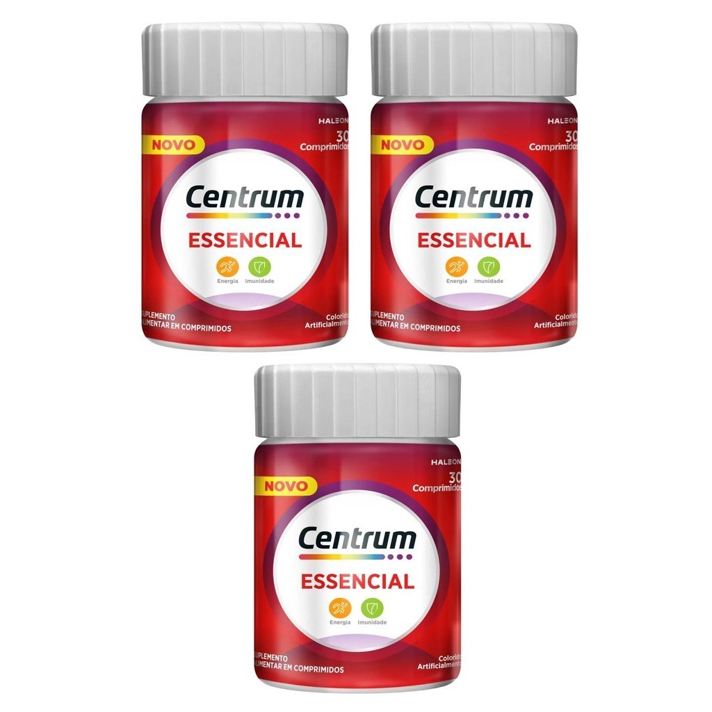 Centrum Essencial Kit 3 Potes De 30 Comprimidos Cada