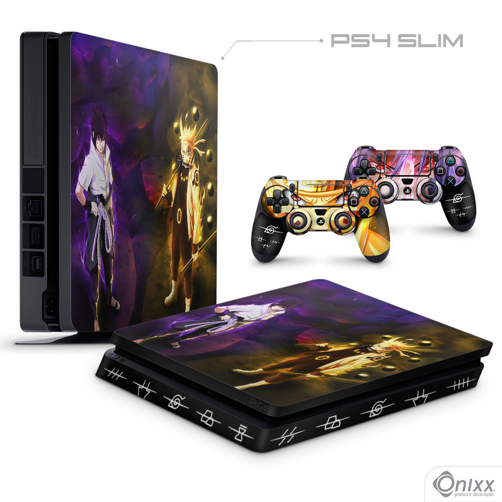 Skin PS4 SLIM Adesiva Naruto e Sasuke