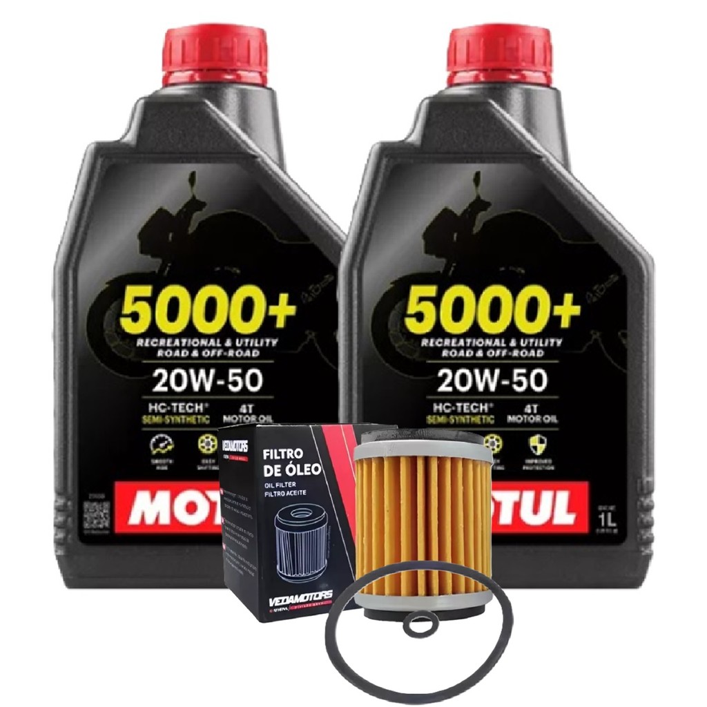 Troca de Óleo Lander 250 / Fz25 250 / Teneré 250 / Fazer 250 Motul 5000+ 20w50 + Filtro C/ Oring em Oferta na Shopee