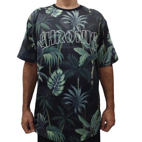 CAMISETA CHRONIC SUBLIMADA FOLHAGEM VERDE