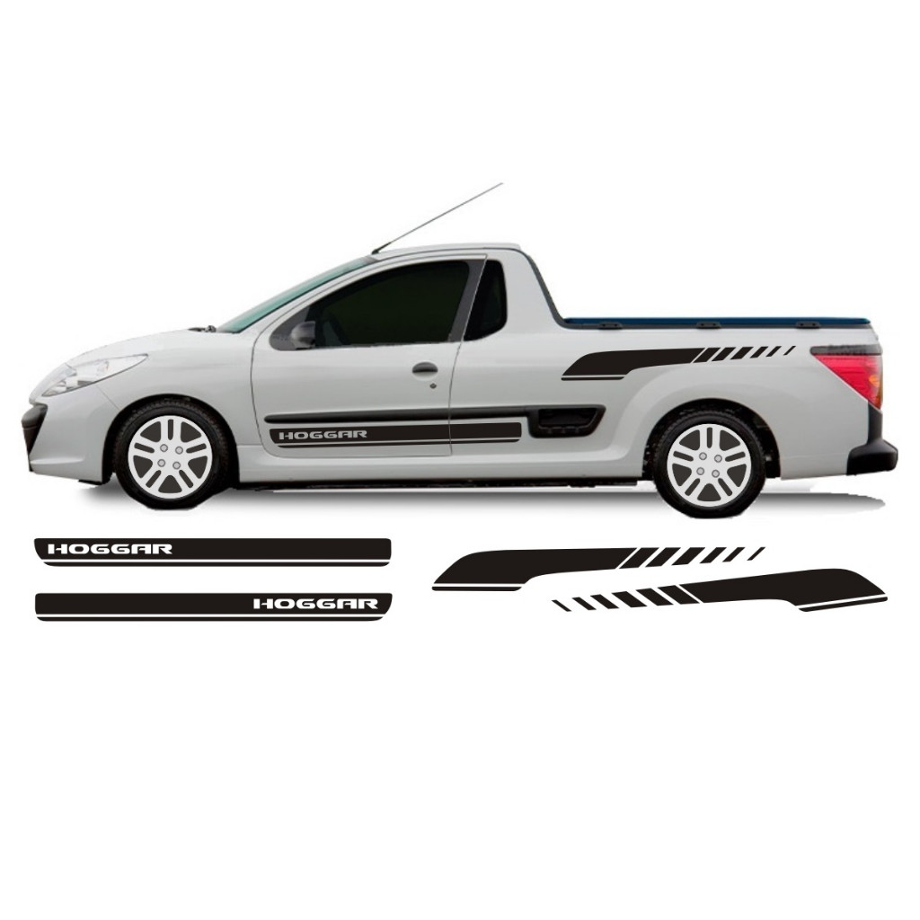 Adesivo Lateral Para Peugeot Hoggar Faixas Hg1 Hg2 Picape Tuning