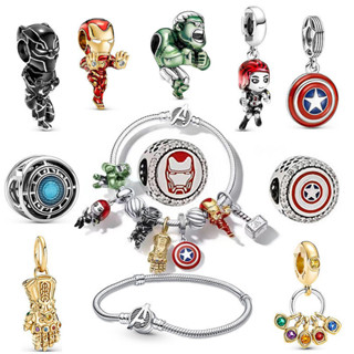 Berloques De Prata 925 Clássico Marvel Pulseira Acessórios Charme Homem Aranha Colar Pingente DIY Jóias Criativas em Oferta na Shopee