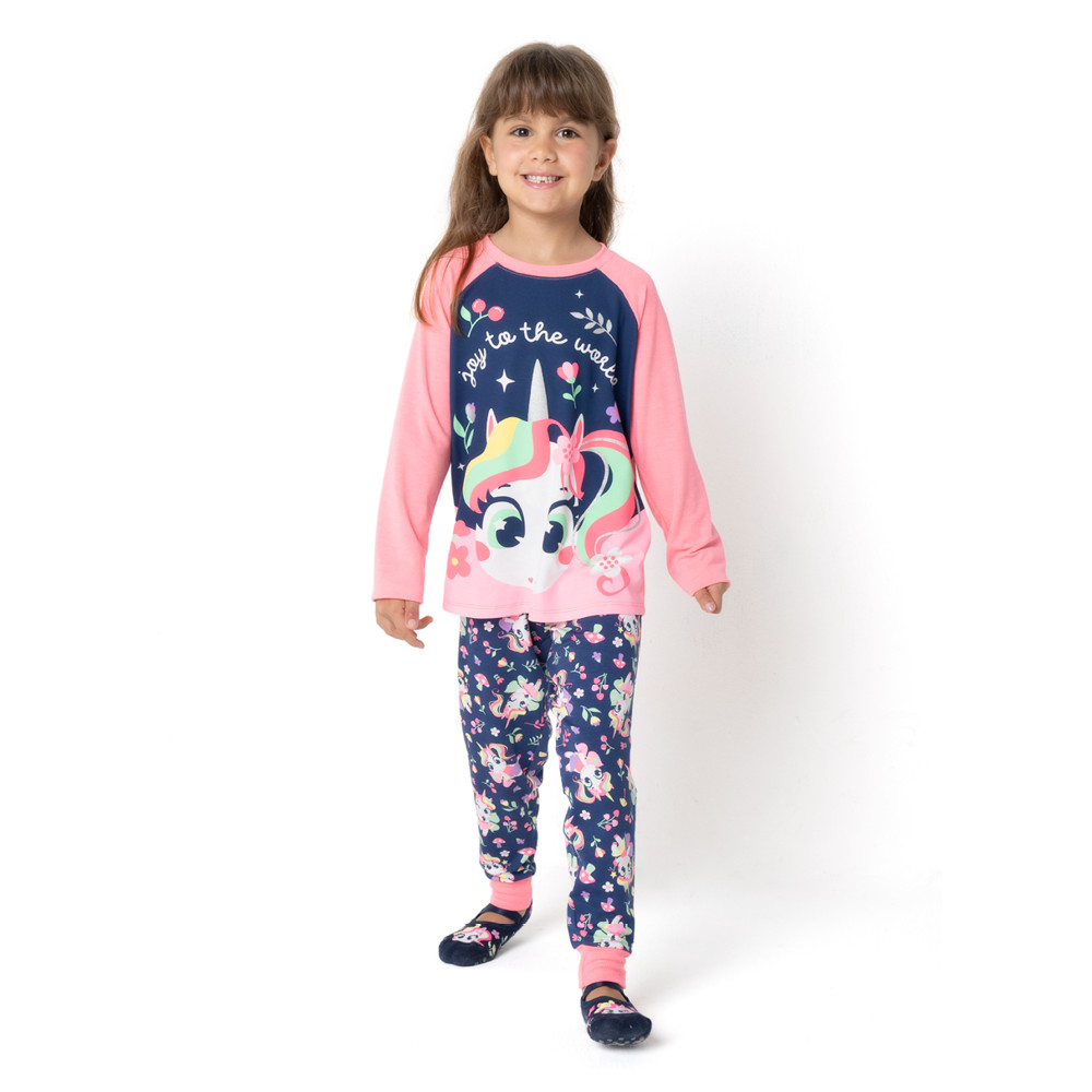 Pijama Manga Longa Menina Unicórnio Encantado - Puket em Oferta na Shopee