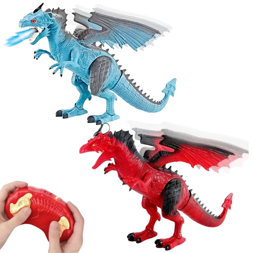 Dragão Controle Remoto Anda, Luz, Som Solta Fumaça - Castela em Oferta na Shopee