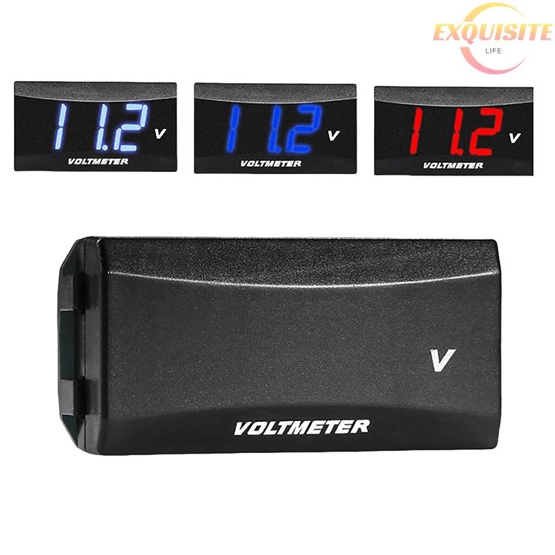[EL] 1 Peça Medidor De Áudio Para Carro Display LED 12V Tensão À Prova D'água 12-60V Voltímetro Digital Novo em Oferta na Shopee