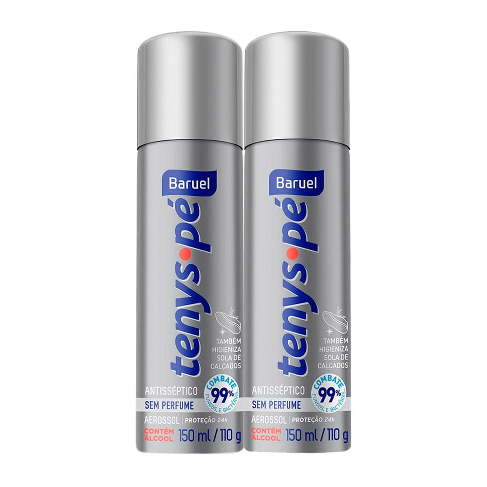 Tenys Pé Baruel Aerosol Sem Perfume 150ml | Kit com duas unidades - Beauty