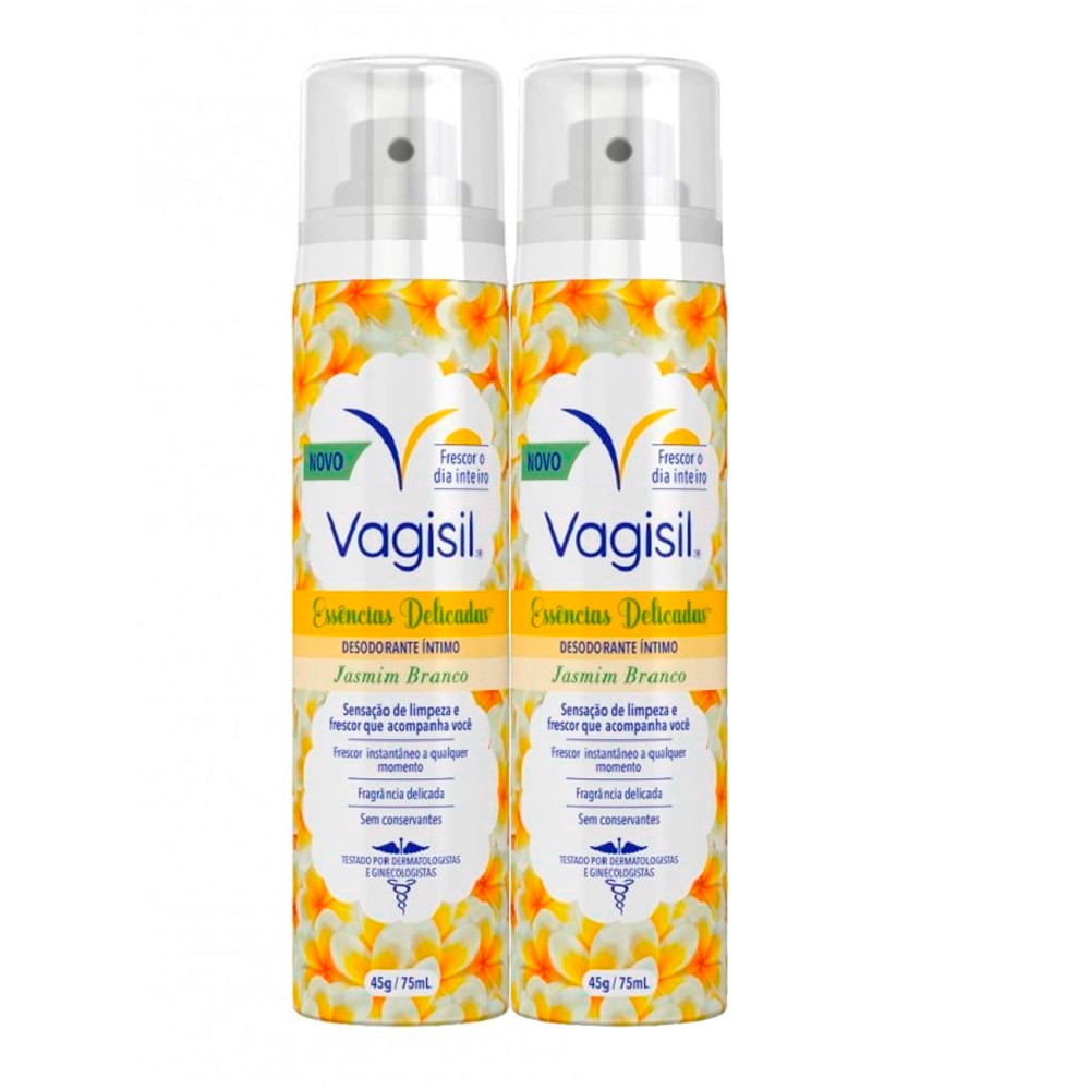 Kit 2 Desodorante Íntimo Vagisil Jasmim Branco 75ml