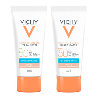 Kit 2 Protetor Solar Vichy Capital Sole Hydra Matte FPS 50 Cor 2.0 30g em Oferta na Shopee